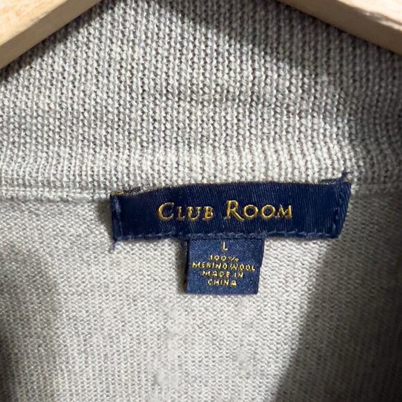 Club Room Sweater Mens Large Merino Wool Mock Knit Tan Khaki Long Sleeve - Picture 4 of 4